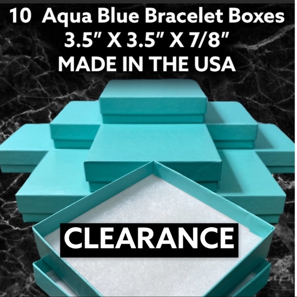 Jewelry - 10 Aqua Bracelet Jewelry Boxes CLEARANCE